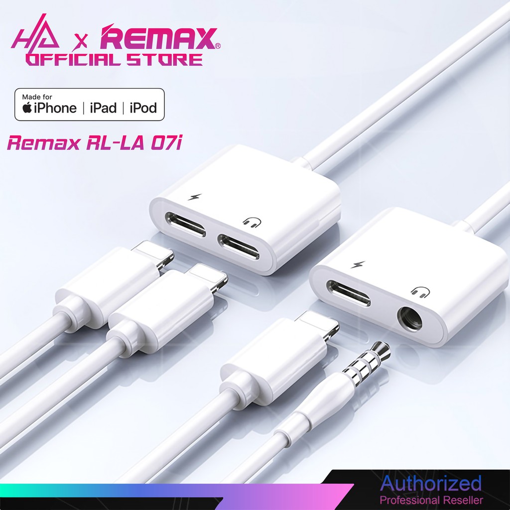 Jack chuyển đổi 2 in 1- Cổng chuyển đổi- Giắc chuyển đổi tai nghe iphone cổng lightning sang 3,5 và lightning Remax