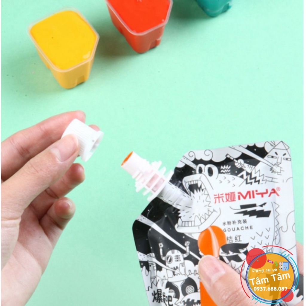 [ TÂM TÂM ]-Màu Weird Gouache Miya dạng Túi 100m/ Màu Gouache Himi túi 100ml-Link số 1 50 màu/56 màu