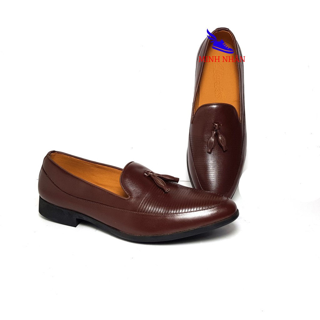 Giày Chuông Nam Da Bò Công sở lười nam Penny Loafer kiểu đẹp hàng hiệu giá rẻ in vân cá sấu D-12