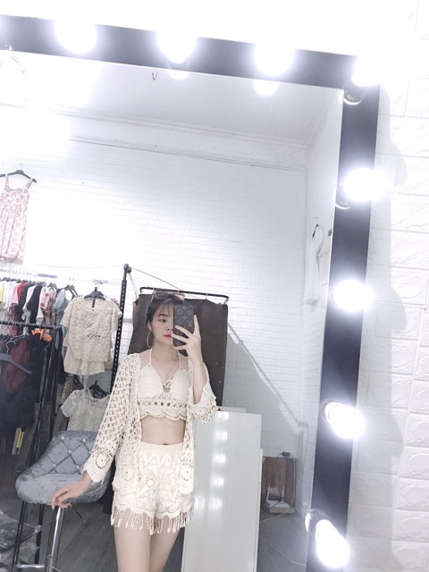 32- Set ren bikini đi biển quần tua rua 3 món (có bán rời)