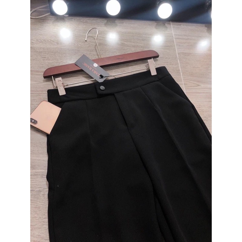 Quần baggy cúc lệch ống suông KH02, quần tây khuy lệch lưng cao kiểu dáng công sở