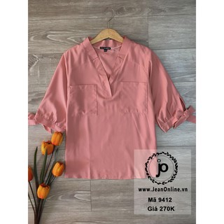 Bigsize Nữ - Sơ mi cổ V tay nơ (MS: 9412)