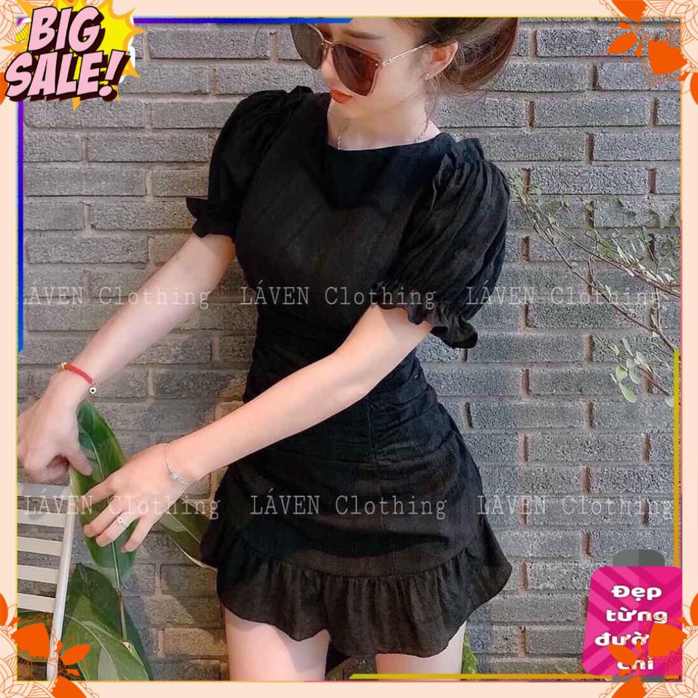 [HÀNG CAO CẤP] Đầm xòe bèo tay nhúng hở lưng kèm mút | BigBuy360 - bigbuy360.vn