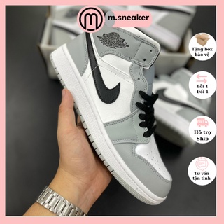 |m.sneaker| giày thể thao jd1 xám đen cao cổ nam nữ, Giày JD xám đen cổ cao