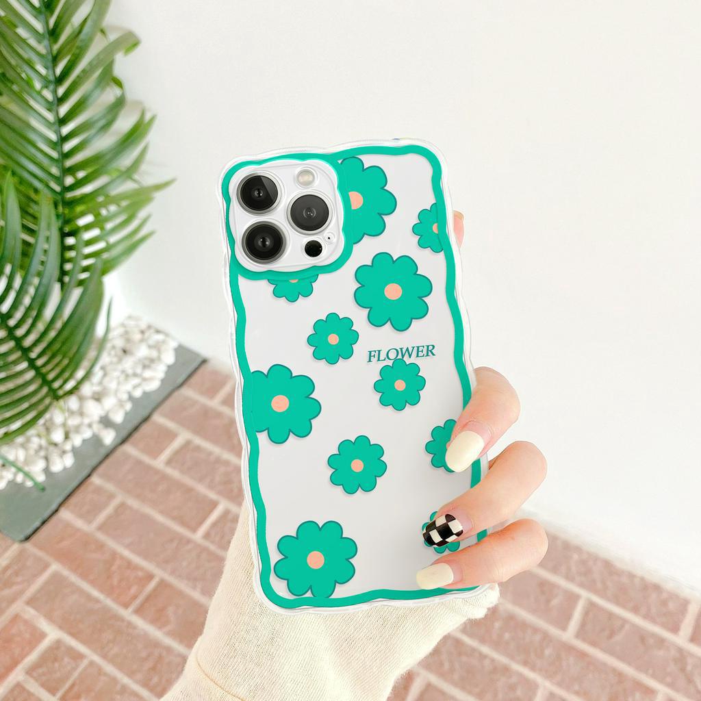 Ốp lưng iphone viền sóng Flower Lovely 6/6plus/6s/6splus/7/7plus/8/8plus/x/xs/11/12/13/14/pro/max/promax/plus/shin/case