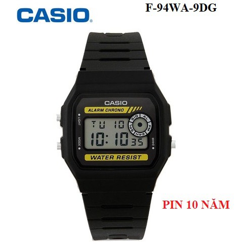 Đồng Hồ Nam Casio F-94WA-9DG PIN 10 NĂM