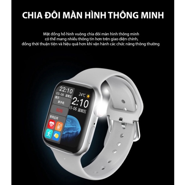 Đồng hồ thông minh Floveme - HW22 Pro, Smart watch Series 6, Sạc không dây, Chống nước IP67, Nghe Gọi, Bluetooth 5.2