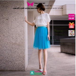 Chân váy dài vải lưới đủ size nhiều màu, chân váy midi thời trang công sở Thái Châu Mỹ
