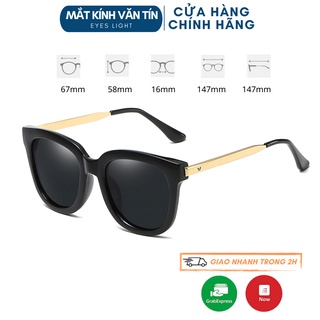 Kính mát thời trang Eyes Light T876 nam nữ mắt kính vuông chữ V gọng vàng cao cấp