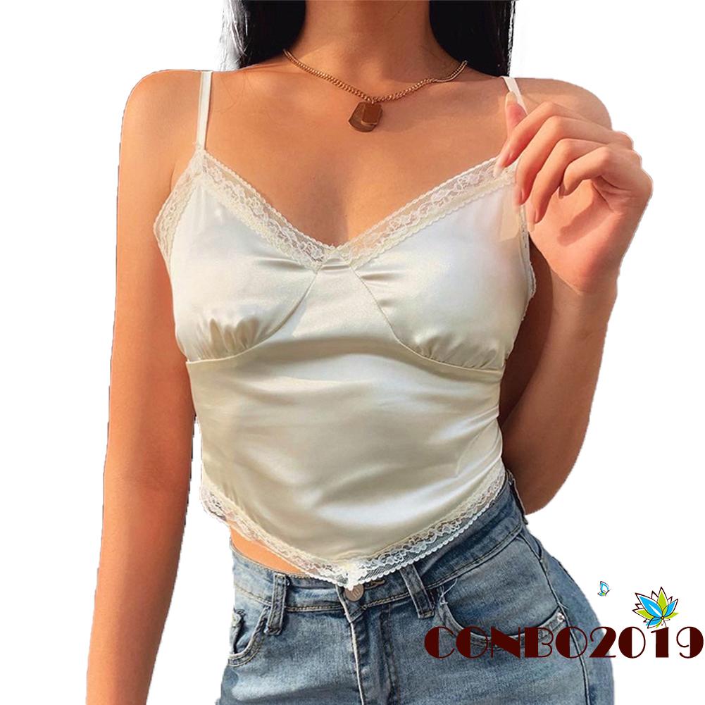 Áo Sát Nách Cổ Chữ V Thiết Kế Lệch Tà Quyến Rũ Cho Nữ