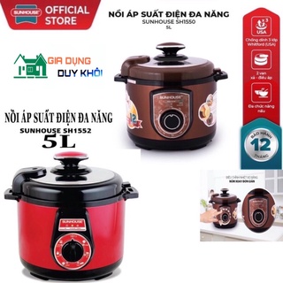 Nồi áp suất điện đa năng sunhouse 5lit shd1550 , nồi áp suất điện sunhouse shd1552 hàng chính hãng dễ sử dụng