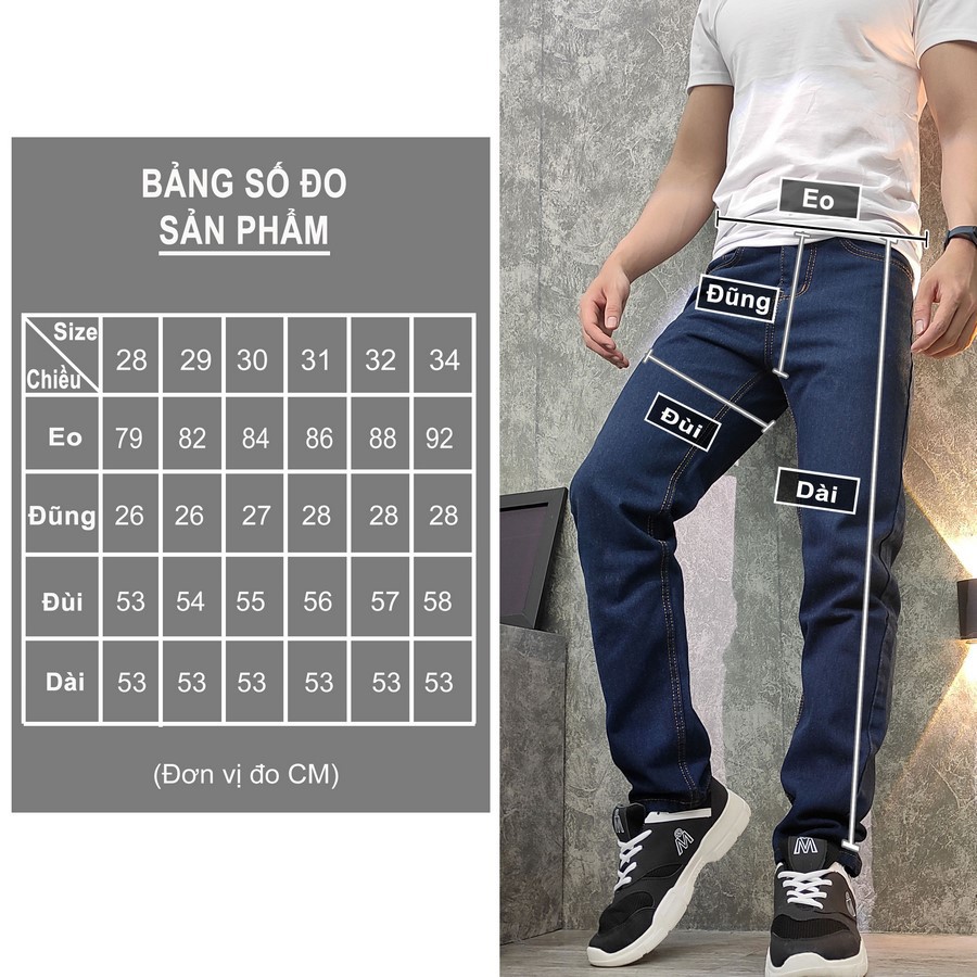 [Mã FAMALLT5 giảm 15% đơn 150K] Quần jean nam ống suông Q61 (Xanh) MĐ