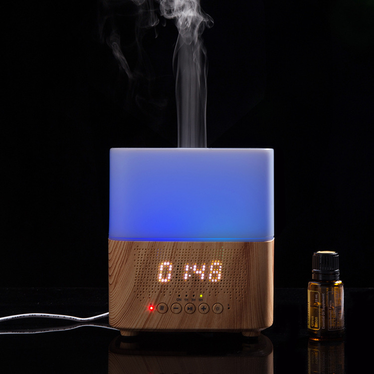 Âm thanh Bluetooth khuếch tán hương thơm máy khuếch tán tinh dầu tạo ẩm vân gỗ