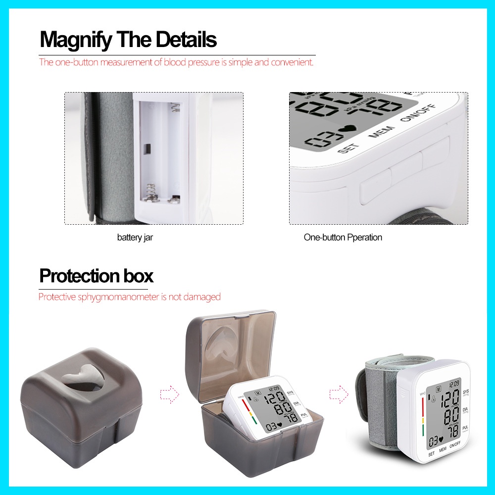 Máy Đo Huyết Áp Cổ Tay Electronic - Máy Theo Dõi Sức Khỏe VT122 - KHÔNG KÈM PIN