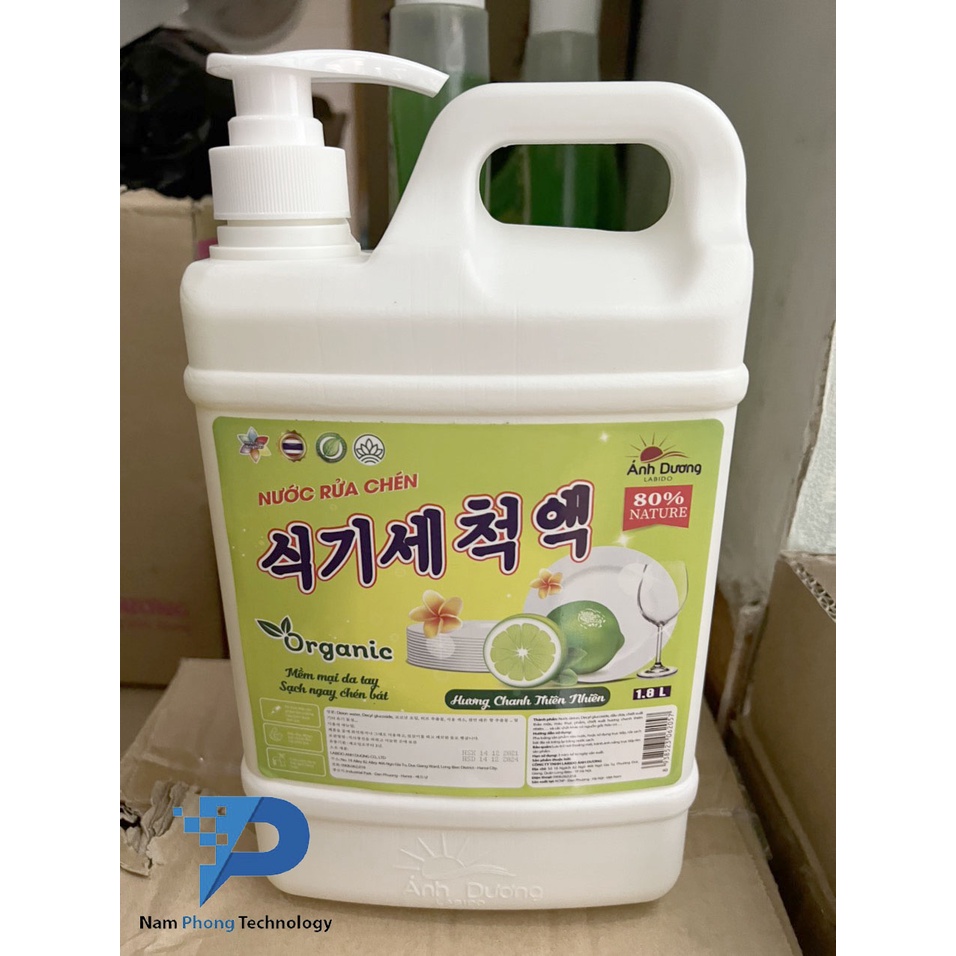 Nước Rửa Bát Hữu Cơ Hương Chanh Tự Nhiên Labido Ánh Dương Đậm Đặc - Mềm Mại Da Tay, Sạch Ngay Chén Bát - NAMPHONGTECHNOL