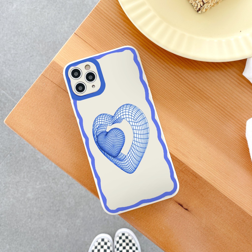 Ốp iphone hot trend Trái tim Xanh vuông cạnh ốp lưng iphone 6/6splus/7plus/8/8plus/xr/xs/12/13/pro/max/plus/promax tr352