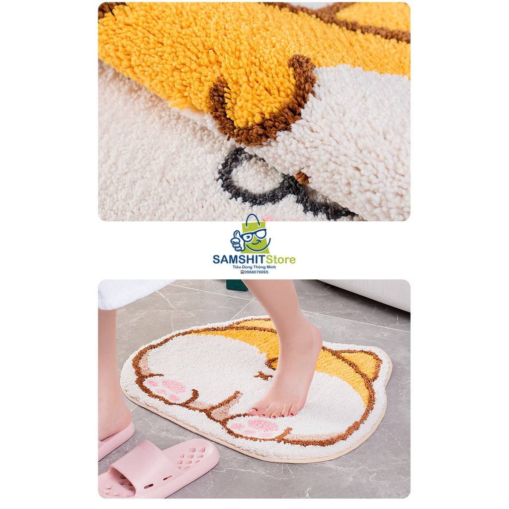 Thảm Chùi Chân Chống Trơn Trượt, Thảm Lót Chân Phòng Tắm, Cửa Ra Vào Phòng Khách, Phòng Ngủ Hình Thú Đáng Yêu - GD01