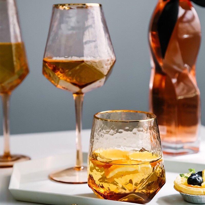 Ly rượu vang champagne gold viền vang sang chảnh