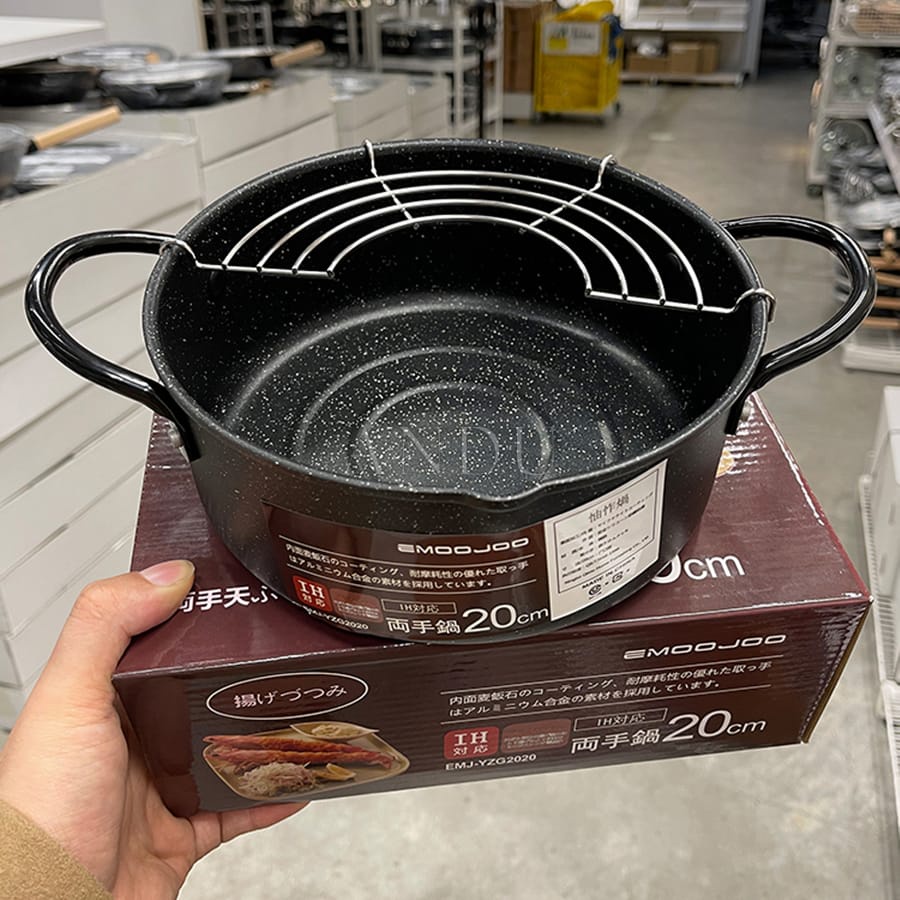 Nồi Chiên Ngập Dầu Xuất Nhật Size 20cm Kèm Khay Hứng Cao Cấp