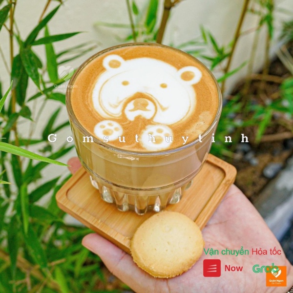 Ly thủy tinh/ Cốc thủy tinh hai tầng cao cấp dùng decor, đựng sinh tố, nước ép 160ml
