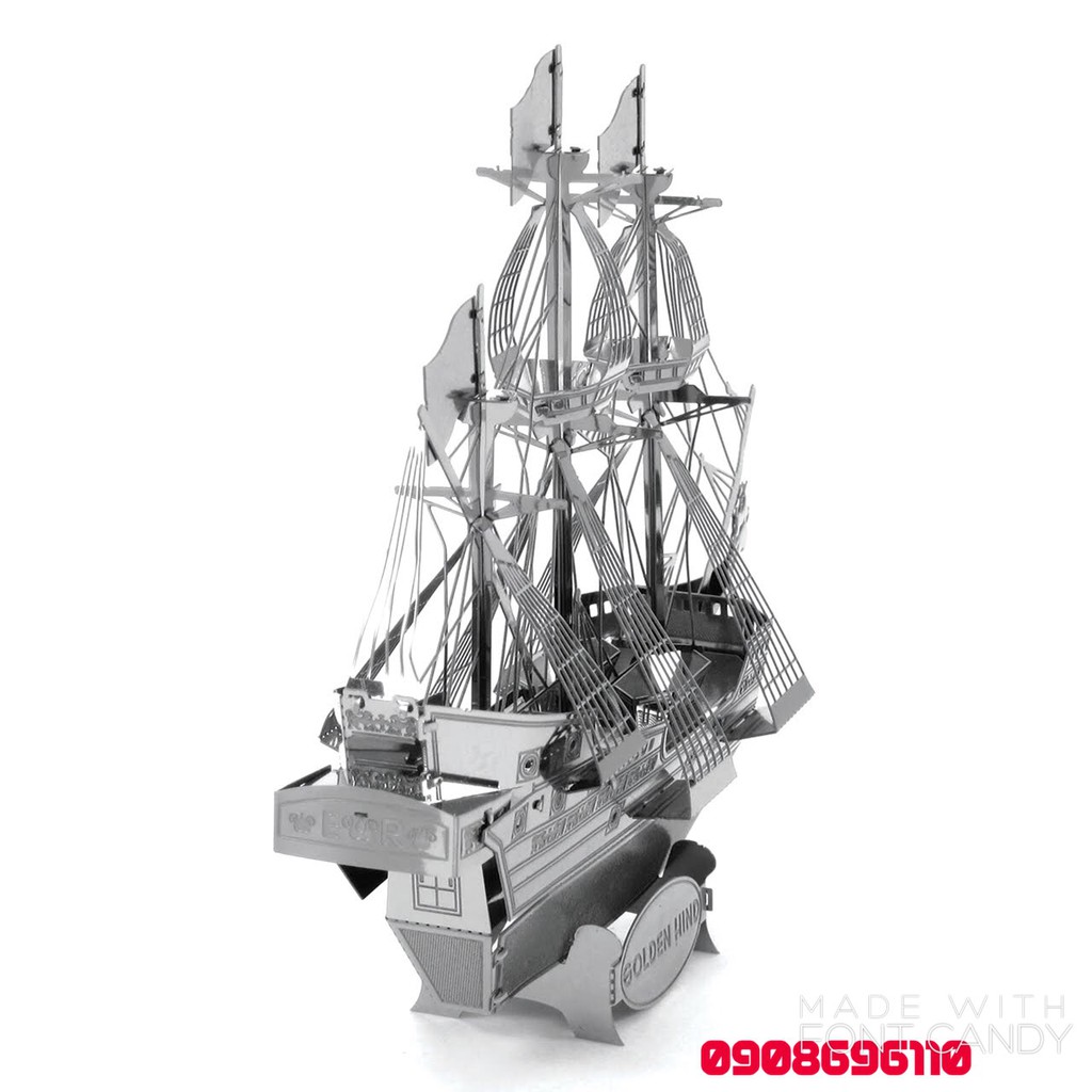 MÔ HÌNH 3D KIM LOẠI đồ chơi lắp ráp thuyền buồm Golden Hind, đồ chơi xếp hình