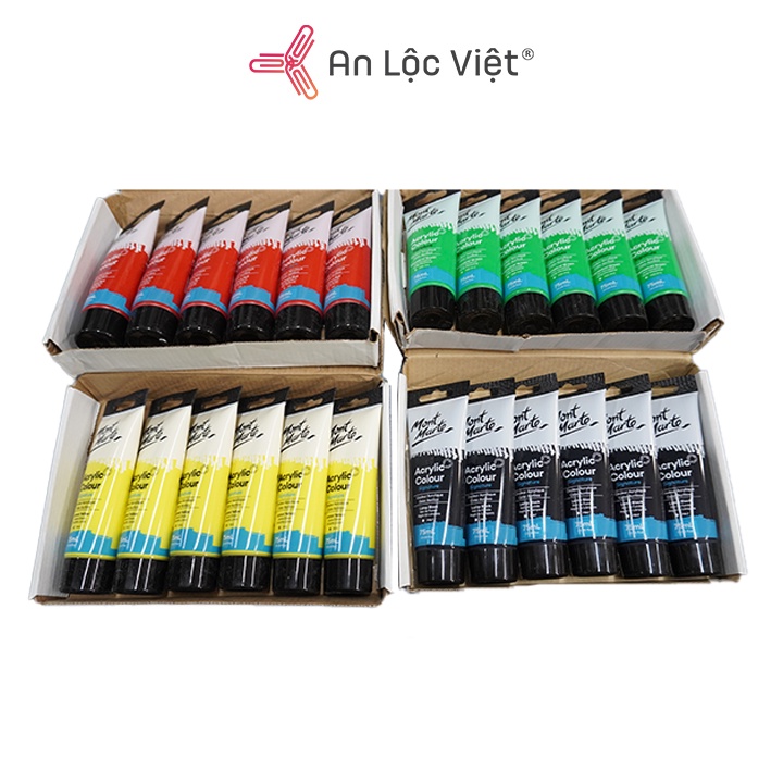 Màu Vẽ Acrylic Mont Marte - Tuýp Lẻ 75ml - Vẽ Tường, Vẽ Vải, Vẽ Áo