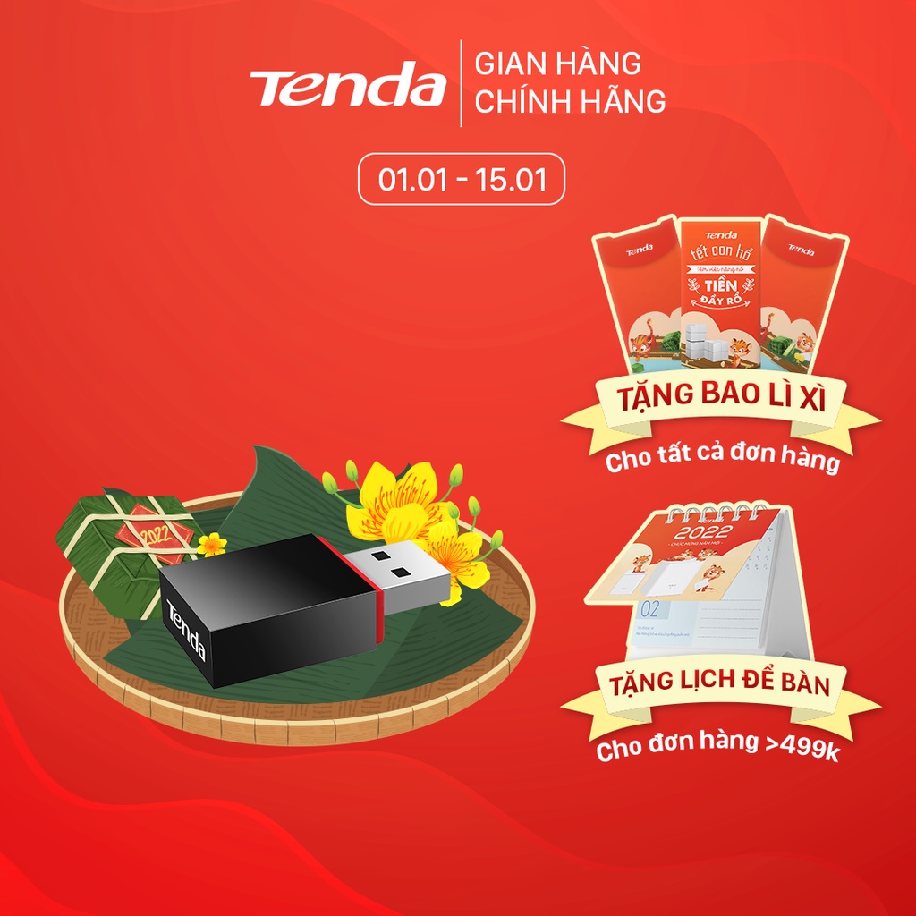Tenda USB kết nối Wifi U3 tốc độ 300Mbps - Hãng phân phối chính thức