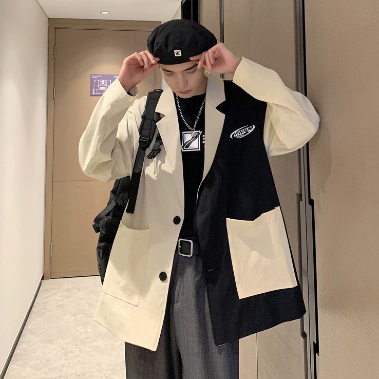 Áo Khoác Blazer, Vest Nam Phối Màu Unisex, Xu Hướng 2022