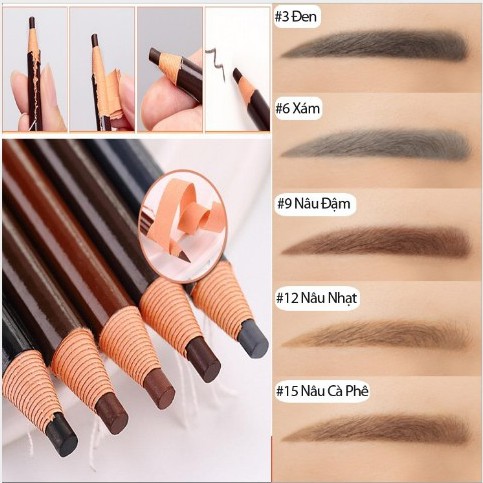 Bút chì kẻ lông mày trang điểm lâu trôi chống thấm nước với 5 màu sắc tùy chọn | BigBuy360 - bigbuy360.vn