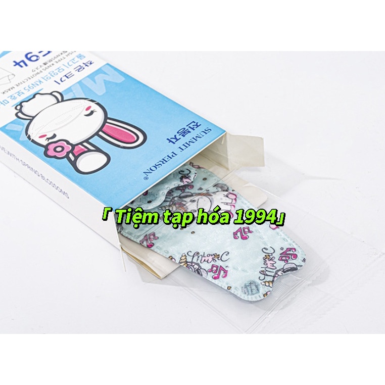 &lt;Seal riêng - Size 17cm&gt; HỘP THỎ 10 CÁI KHẨU TRANG KF94 CHỐNG BỤI MỊN Ô NHIỄM CHO BÉ - HỘP ZIP THỎ