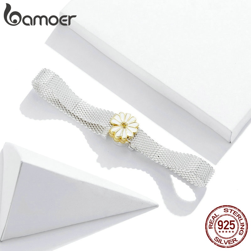 Hạt Vòng Tay Bamoer SCX118 Bằng Bạc 925 Sterling Hình Dạng Hoa Cúc Mạ Màu Sặc Sỡ