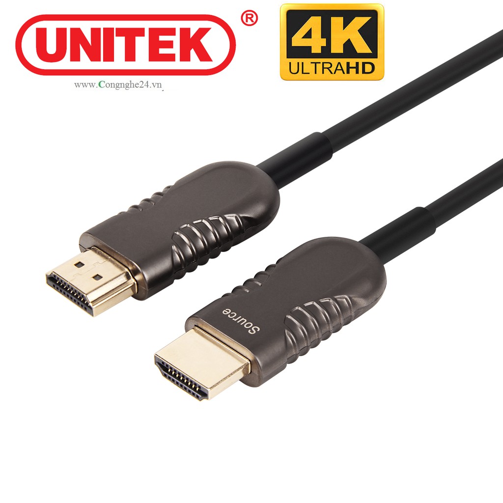 Cáp HDMI 2.0 sợi quang 20m Chuẩn 4K/60Hz chính hãng Unitek Chống Nhễu Tuyệt Đối