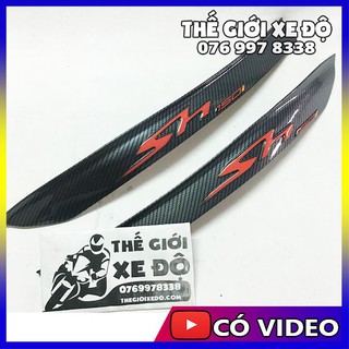 Nẹp sườn Sh 2020 - 2021 - 2022 cacbon - phụ kiện đồ chơi trang trí xe Sh 125i và Sh 150i carbon