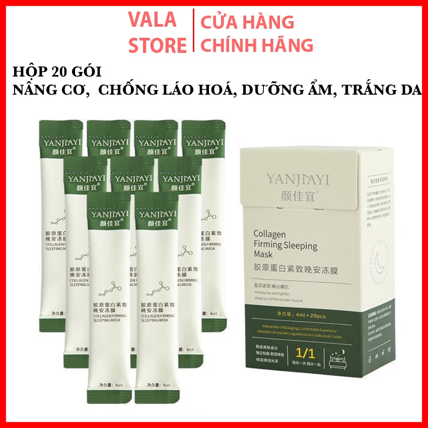 [Hộp 20 gói] Mặt nạ ngủ dạng thạch nâng cơ YANJIAYI trắng da chống lão hóa mặt nạ ngủ dưỡng ẩm mặt nạ ngủ Vala  Store