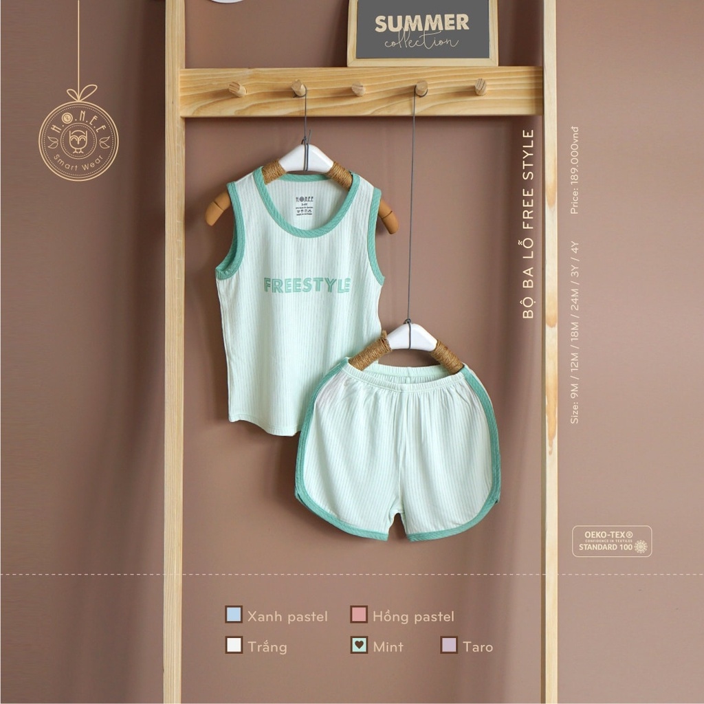 Bộ quần áo ba lỗ free style chất vải mềm mịn thoáng mát cho bé mới nhất xuân hè 2022