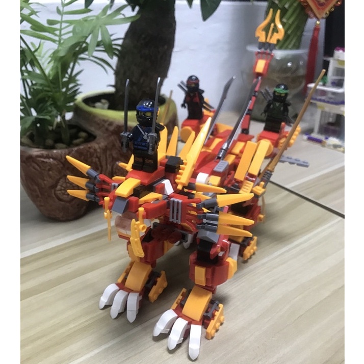 Xếp hình Ninjago rồng đỏ full sấm sét 800 miếng ghép- do choi  con trai