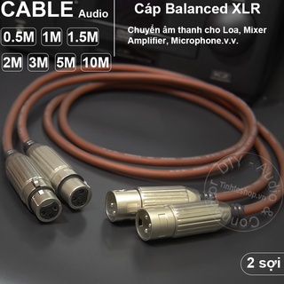 Cáp XLR đực sang cái 1 cặp DIY 0.5M đến 5M - Dây canon đực cái
