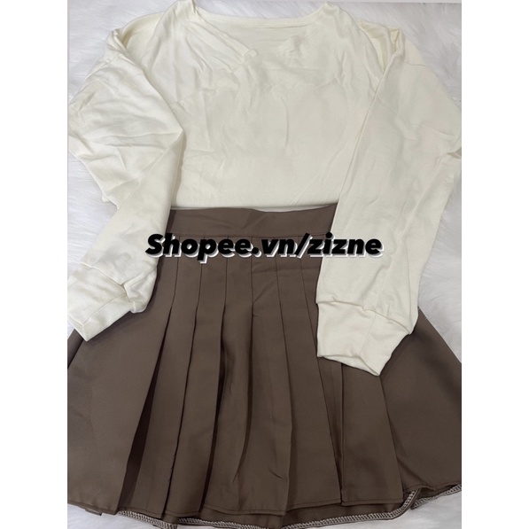 Set chân váy kèm áo kiểu chéo