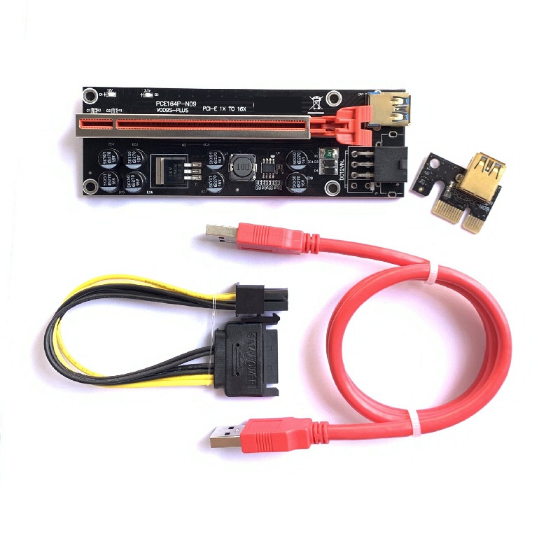 Card mở rộng PCI-E VER 009S Express 1X 16X màu đỏ và đen | BigBuy360 - bigbuy360.vn