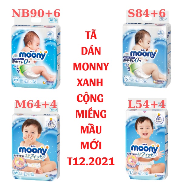 [MẪU MỚI CỘNG MIẾNG] Tã dán Monny Newborn 90+6/S84+6/M64+4/L54+4