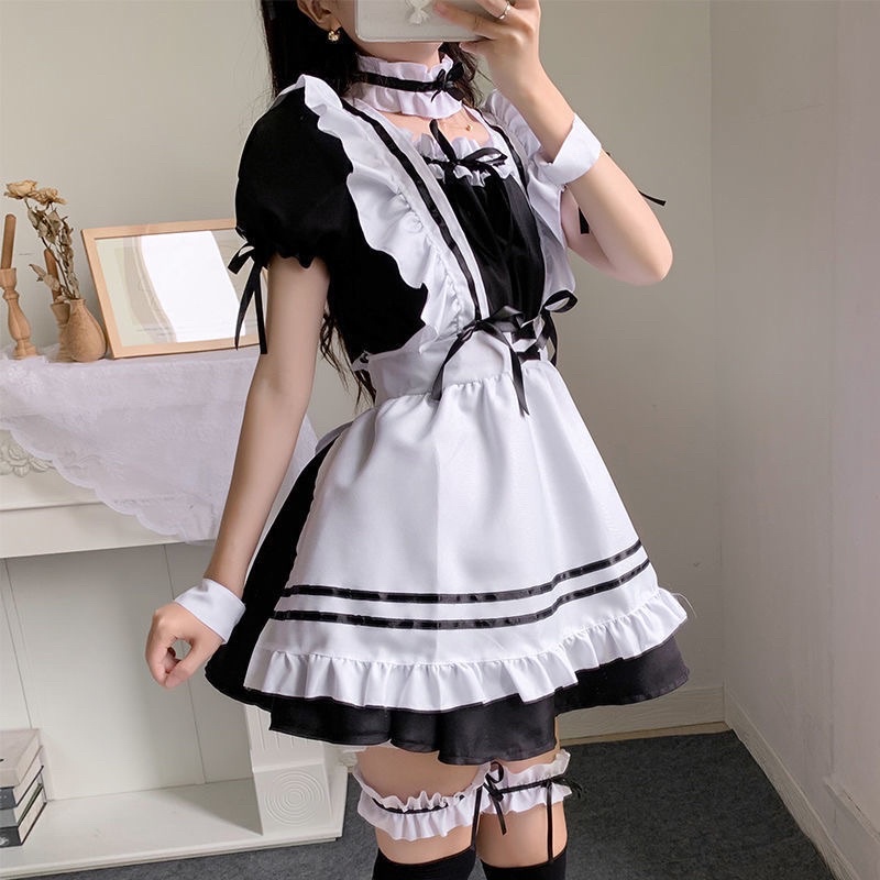 Sẵn Maid đen ngắn cosplay hầu gái #maid