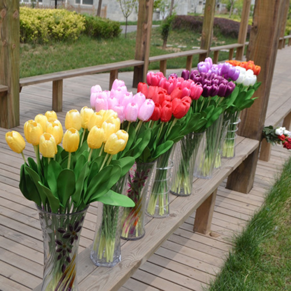 Hoa Tulips giả trang trí phòng khách - Bộ 2 bông