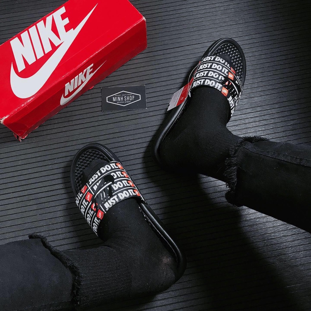 Dép Nikkeeee_Benassi JDI Black/White/Orange - 5538