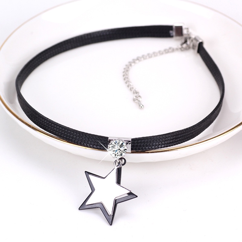 Vòng Cổ choker Hình Ngôi Sao Màu Đen Phong Cách Hàn Quốc Thời Trang Cho Nữ