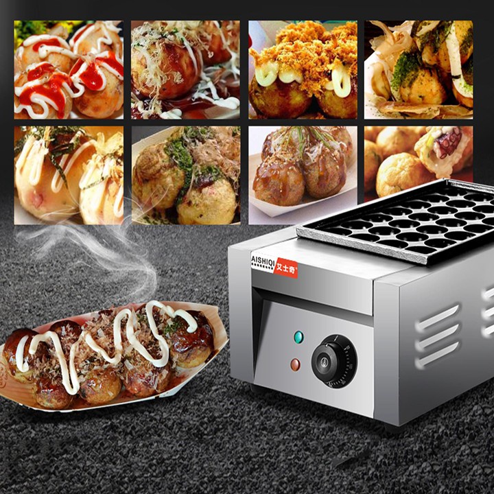 Máy làm bánh bạch tuộc takoyaki công nghiệp 28 lỗ