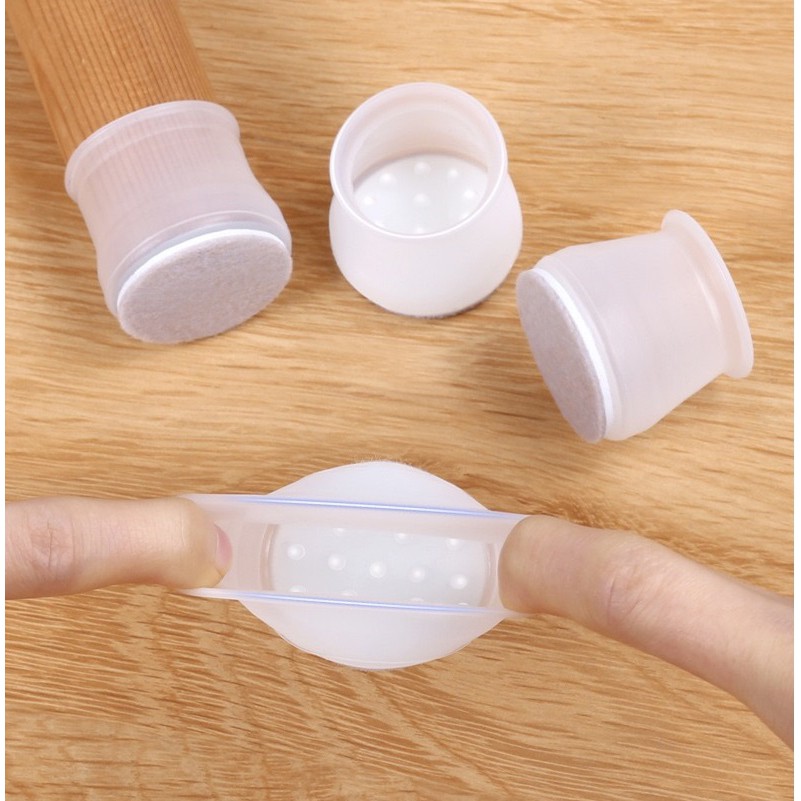 Bọc Chân Bàn Ghế Silicone Cao Cấp, Loại Đặc Biệt Có Lớp Nỉ, Chống Trầy Sàn Gỗ, Tiện Dụng Trong Gia Đình - Kingler 5501