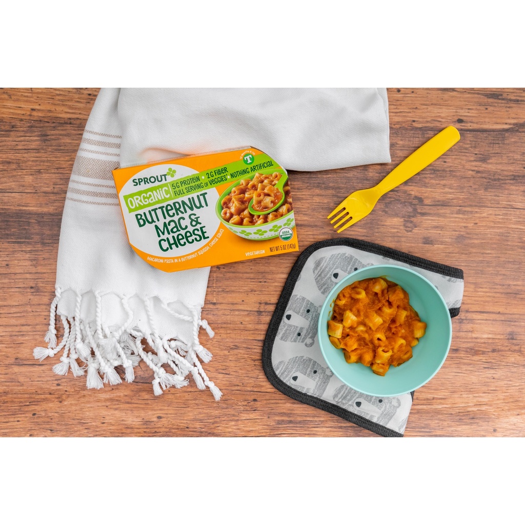 [MẪU MỚI - DATE 02/2024] Nui phomai hữu cơ Sprout Organics Butternut Mac &amp; Cheese cho bé từ 12 tháng 142g
