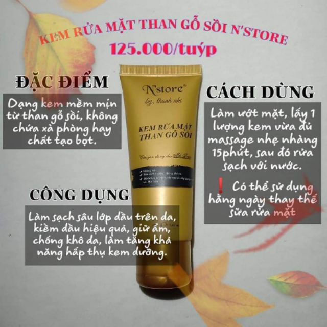 Kem Rửa Mặt Than Gỗ Sồi