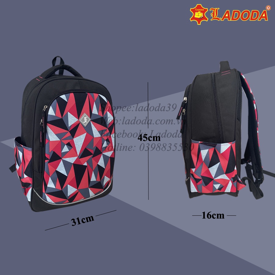 Balo laptop, balo đi học, balo người lớn Ladoda chính hãng BL352.