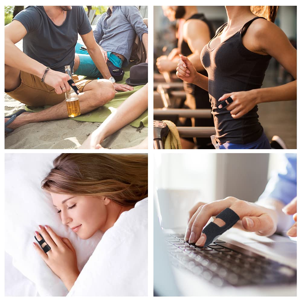 [Hàng mới về] Đai đeo chỉnh hình ngón tay màu đen thoáng khí có thể điều chỉnh